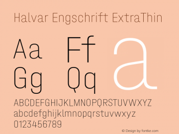 Halvar Engschrift ExtraThin Version 1.000图片样张