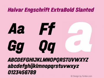 Halvar Engschrift ExtraBold Slanted Version 1.000图片样张