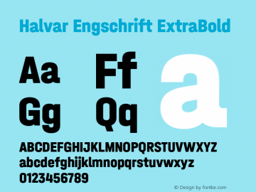 Halvar Engschrift ExtraBold Version 1.000 Font Sample