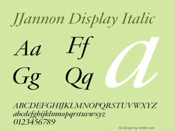 JJannonDisplay-Italic Version 1.0 | wf-rip DC20190210 Font Sample