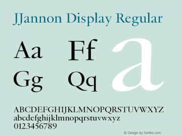 JJannonDisplay-Regular Version 1.0 | wf-rip DC20190210图片样张