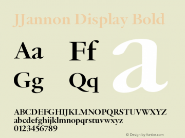 JJannonDisplay-Bold Version 1.0 | wf-rip DC20190210 Font Sample