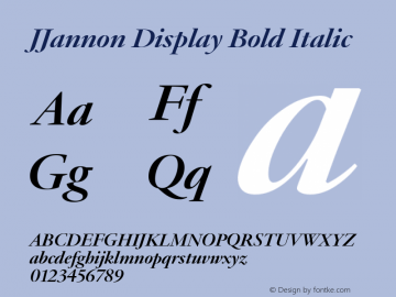 JJannonDisplay-BoldItalic Version 1.0 | wf-rip DC20190210图片样张