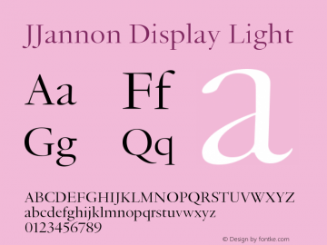 JJannonDisplay-Light Version 1.0 | wf-rip DC20190210图片样张