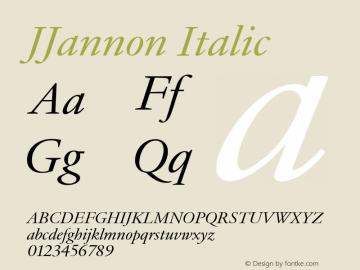 JJannon-Italic Version 1.0 | wf-rip DC20190210图片样张