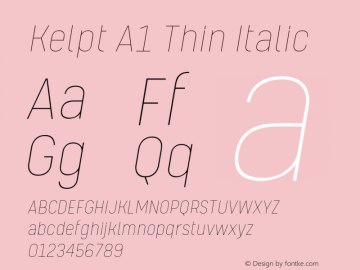 KelptA1-ThinItalic Version 1.000 | wf-rip DC20170425图片样张