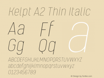 KelptA2-ThinItalic Version 1.000 | wf-rip DC20170425 Font Sample