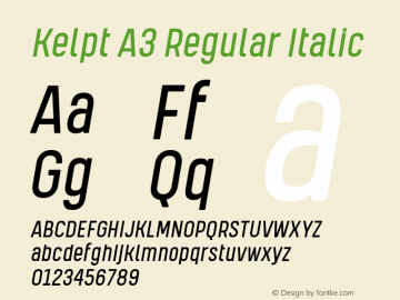 KelptA3-Italic Version 1.000 | wf-rip DC20170425 Font Sample