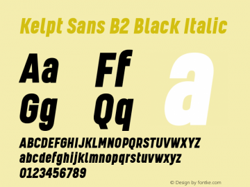 KelptSansB2-BlackItalic Version 1.000 | wf-rip DC20190605 Font Sample