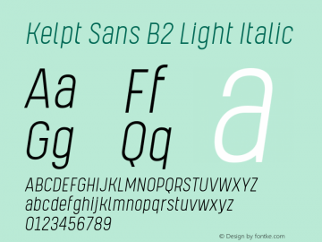 KelptSansB2-LightItalic Version 1.000 | wf-rip DC20190605 Font Sample
