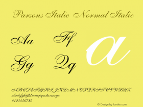 Parsons Italic  Normal Italic Unknown图片样张