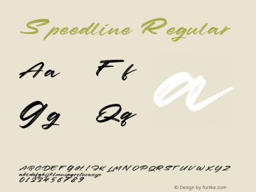 Speedline Version 1.00;September 6, 2020;FontCreator 12.0.0.2552 64-bit Font Sample