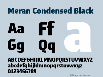 MeranCondensed-Black Version 3.001 Font Sample