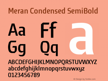MeranCondensed-SemiBold Version 3.001 Font Sample