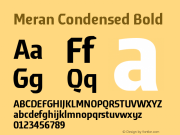 MeranCondensed-Bold Version 3.001 Font Sample