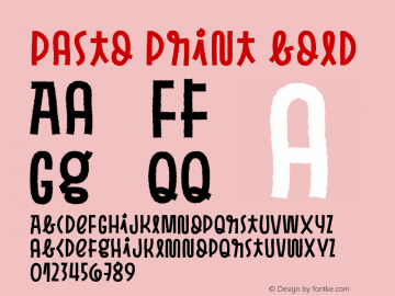 PastoPrint-Bold Version 1.000图片样张