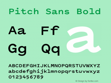 PitchSans-Bold Version 1.001 Font Sample