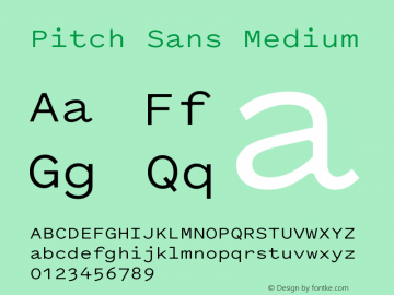 PitchSans-Medium Version 1.001 Font Sample