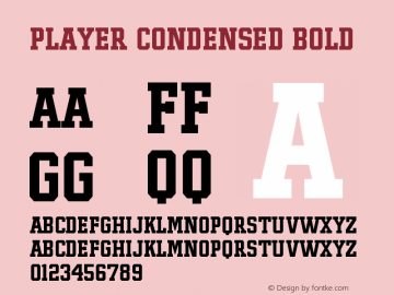 PlayerCondensed-Bold Version 1.0 April 2007 | wf-rip 20070420 Font Sample