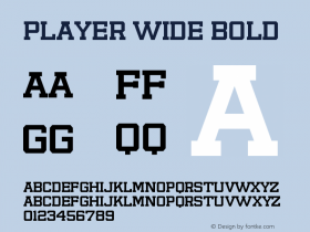 PlayerWide-Bold Version 1.0 April 2007 | wf-rip 20070420 Font Sample