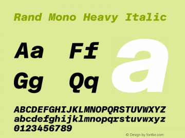 RandMono-HeavyItalic Version 1.001图片样张