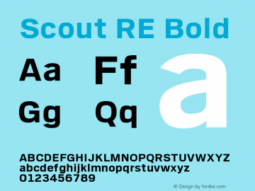 ScoutRE-Bold Version 1.000 Font Sample