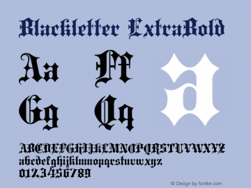 Blackletter ExtraBold 001.000 Font Sample