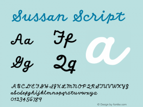 Sussan-Script Version 1.000;PS 001.000;hotconv 1.0.88;makeotf.lib2.5.64775图片样张