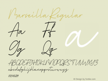 Marseilla Version 1.000 Font Sample