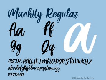 Machity Version 1.00;August 25, 2020;FontCreator 11.5.0.2422 64-bit Font Sample