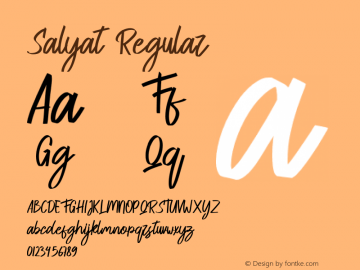 Salyat Version 1.00;August 22, 2020;FontCreator 11.5.0.2422 64-bit Font Sample