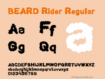 BEARD Rider Version 1.00;January 10, 2020;FontCreator 11.5.0.2430 64-bit Font Sample