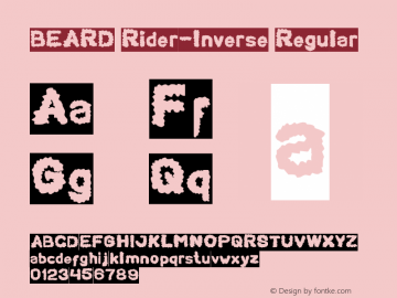 BEARD Rider-Inverse Version 1.00;January 10, 2020;FontCreator 11.5.0.2430 64-bit Font Sample