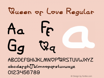 Queen of Love Version 1.00;May 12, 2020;FontCreator 11.5.0.2430 64-bit图片样张