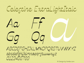 Celestine ExtraLight Italic Version 1.000 Font Sample