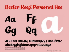 Bester Keefi Personal Use Version 1.001;Fontself Maker 3.5.1图片样张