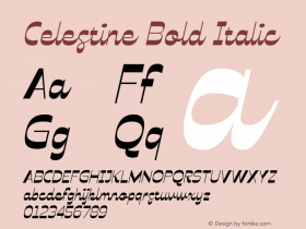 Celestine Bold Italic Version 1.000 Font Sample