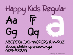 Happy Kids Version 1.00;August 2, 2020;FontCreator 12.0.0.2567 64-bit图片样张