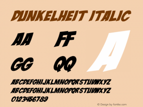 Dunkelheit Italic Version 1.00;July 10, 2020;FontCreator 12.0.0.2563 64-bit图片样张