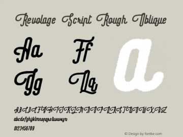 Revolage Script Rough Oblique Version 1.00;July 28, 2020;FontCreator 13.0.0.2681 64-bit图片样张