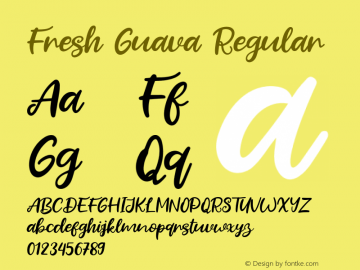 Fresh Guava Version 1.000 Font Sample