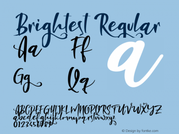 Brightest Version 1.00;July 27, 2020;FontCreator 11.5.0.2430 64-bit Font Sample