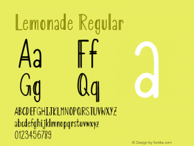 Lemonade Version 1.004;Fontself Maker 3.5.1 Font Sample