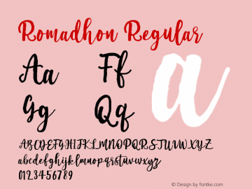Romadhon Version 1.00;September 23, 2020;FontCreator 11.5.0.2427 32-bit Font Sample