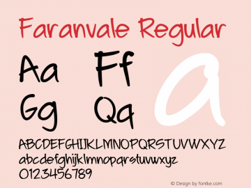 Faranvale Version 1.000 Font Sample