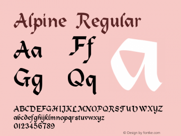 Alpine Version 2.001 Font Sample