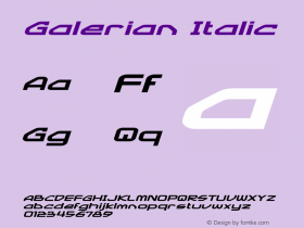 Galerian-ExtraexpandedItalic Version 1.000 Font Sample