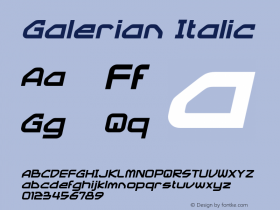 Galerian-Italic Version 1.000 Font Sample