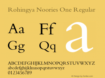 Rohingya Noories One Version 1.00;March 14, 2019;FontCreator 11.5.0.2427 64-bit Font Sample