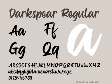 Darkspear Version 1.00;September 8, 2020;FontCreator 11.5.0.2430 64-bit Font Sample